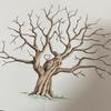Fingerprint Tree Guestbook Decorative Guest Book Creative Household Decorations Fingerprint Tree Gathering Wedding Canvas Signs