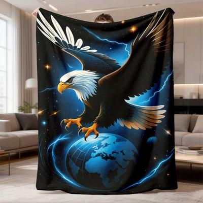 2026 Latest Flannel Blanket Eagle Print Flannel Throw Blanket Versatile & Soft for Couch, Bed, Office, and Travel Perfect Gift for Family and Friends