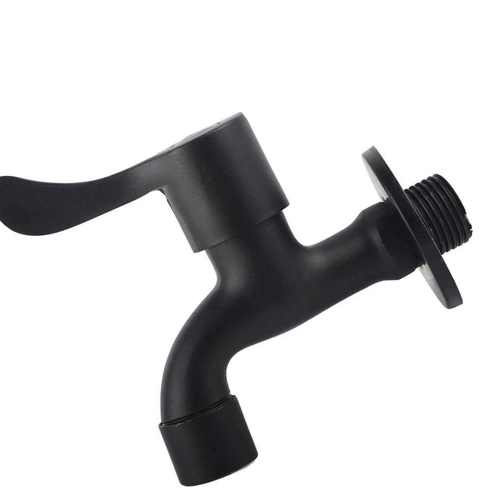 304 Stainless Steel Black Wall Mount Tap Garden Water Faucet for Bathroom(Mop Pool)