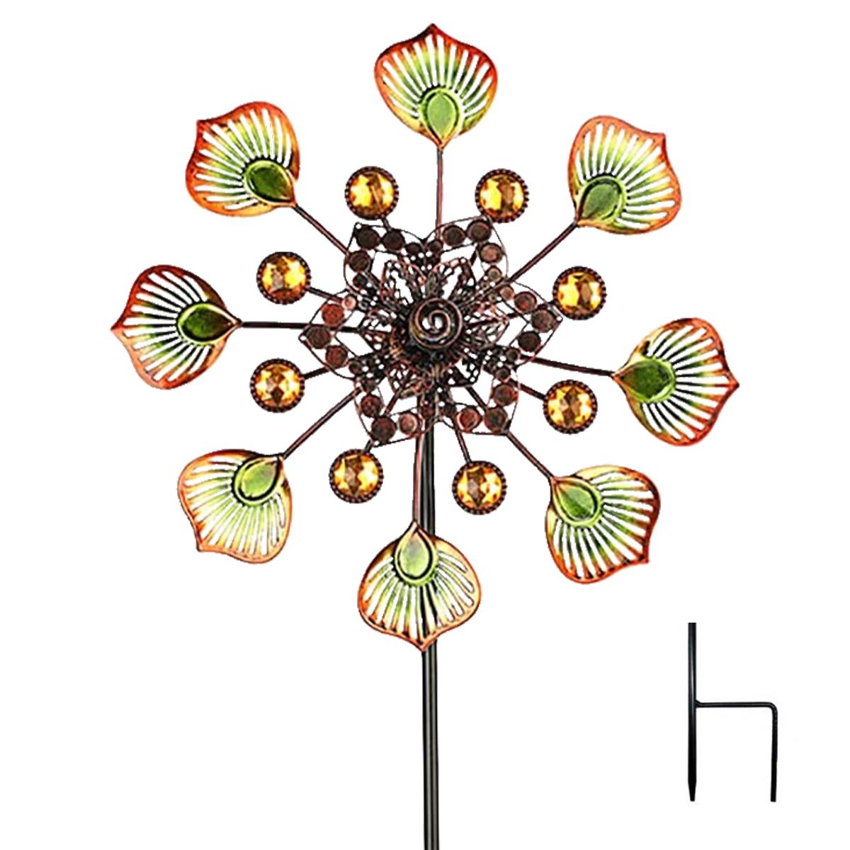 90cm Wind Spinner for Garden Metal Iron Butterfly Shpae Luminous Windmill Spinner Outdoor Wind Garden Decoration жёлтый