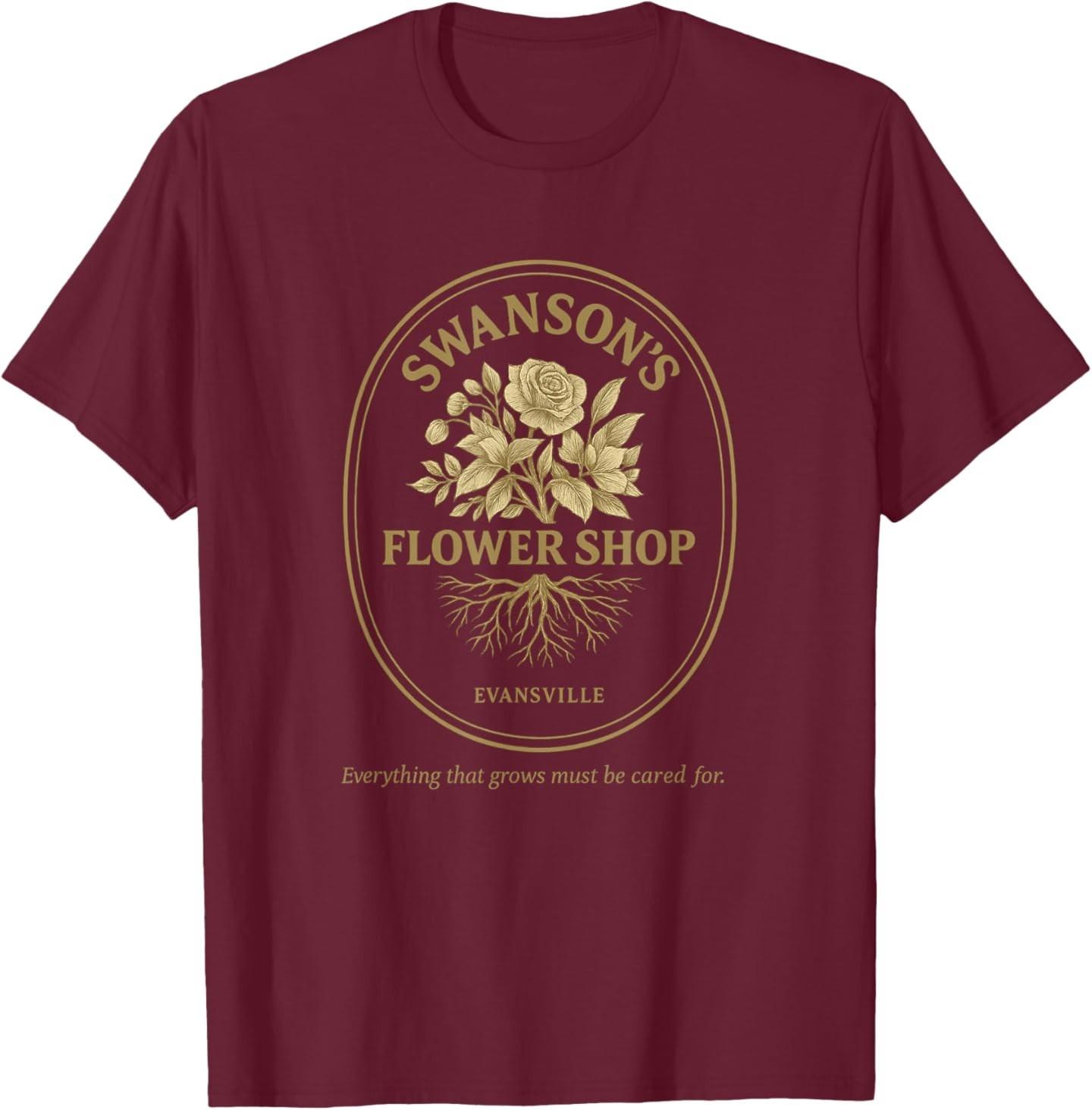 

Swansons Flower Shop Evansville Vintage Emblem T-Shirt 5XL різнокольоровий