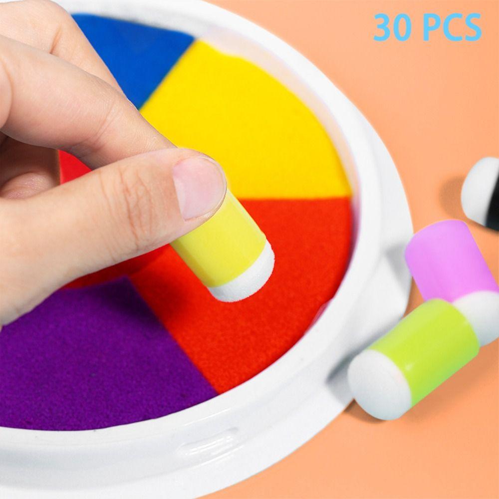 30pcs DIY Dauber Sponge Craft Painting Finger Cot Multi-function Finger Painting Sponge  Drawing