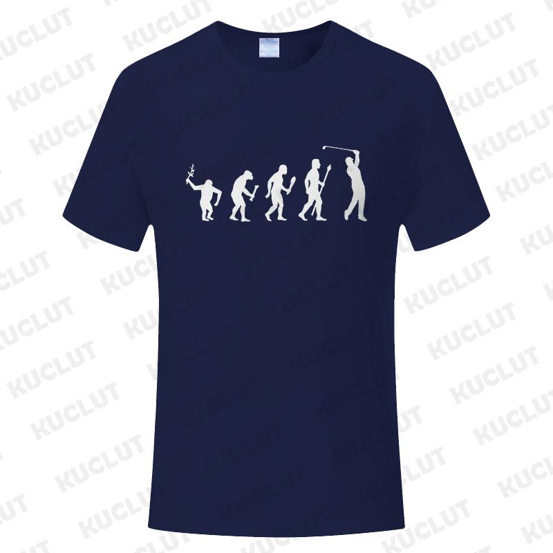 Fashion Brand Clothing Golf Evolution of Man Men's Tee Shirt Round Neck Shirt Short Sleeve Breathable Fashion Casual Shirt Tops