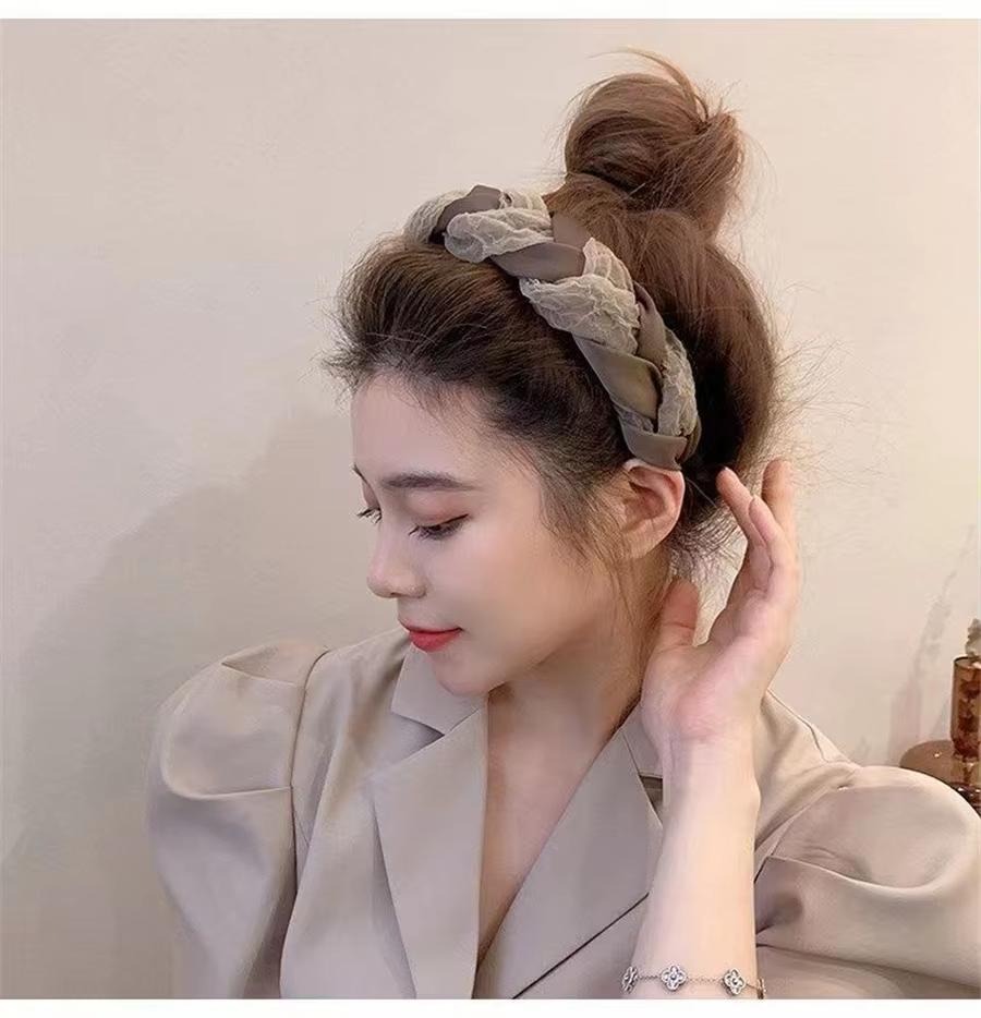 1PC High Skull Top Cross Fried Dough Twists Hair Hoop, Versatile In Autumn And Winter, Go Out, Wide Brim Face Wash Headdress