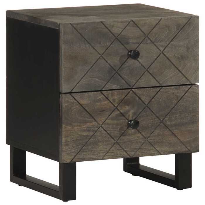 VidaXL Table de chevet noir 40x33x46 cm bois de manguier solide, table d'appoint, armoire de lit, table d'appoint pour la 4017682