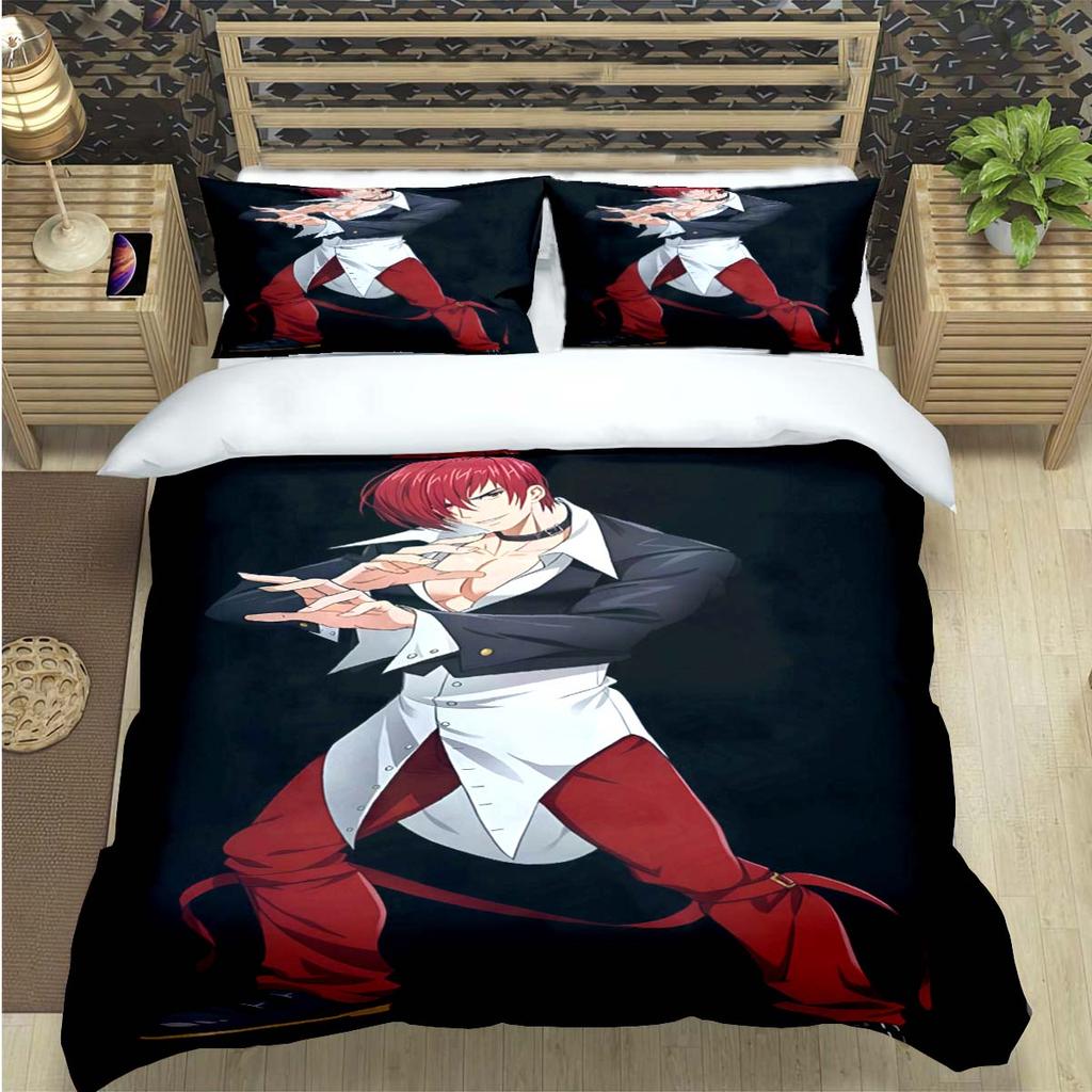 Heißes Spiel The King of Fighters Druck Bettwäsche Set Bettbezug Decke Bett Jugend Kinder Mädchen Jungen Geschenk