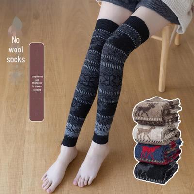 Women's Warm Rabbit Wool Over-the-Knee Christmas Deer Socks - Autumn/Winter Thick Leggings