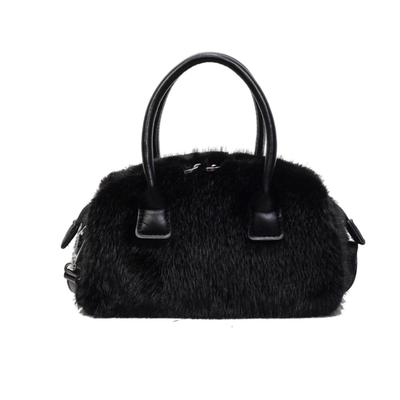 Harugio Pelz-Schultertasche Kleine Handtasche für Flauschiges und Flauschiges Kunstpelz-Schultertasche mit Boa Stilvoll und Trendig und Beliebt in Korea Tasche, Damen, Tasche,
