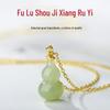 Vintage Green Chalcedony Water Drop Pendant Necklace – New Chinese Style Clavicle Chain Gift for Women