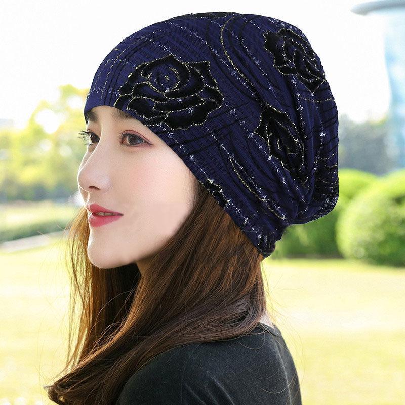 Moon Hat Cotton Breathable Light Turban Cap Air Conditioning Cap Hat Female Spring and Fall Thin Section Lined Head Wrapping Cap