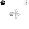 Titanium F136 Moon Threaded Cartilage Stud Earrings - Trendy European & American High-End Fashion