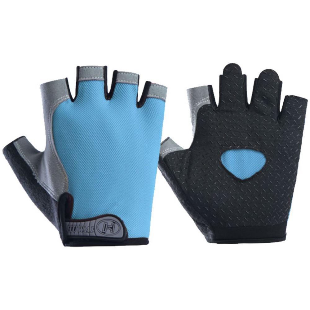 Male and Female Half Finger Outdoor Cycling Sports Mountaineering Yoga Fitness Shock Absorption Non-slip Breathable Finger Gloves