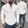 Retro Autumn/Winter Men's Half-Zip Small Check Casual Stand-Up Collar Long-Sleeved Sweatshirt