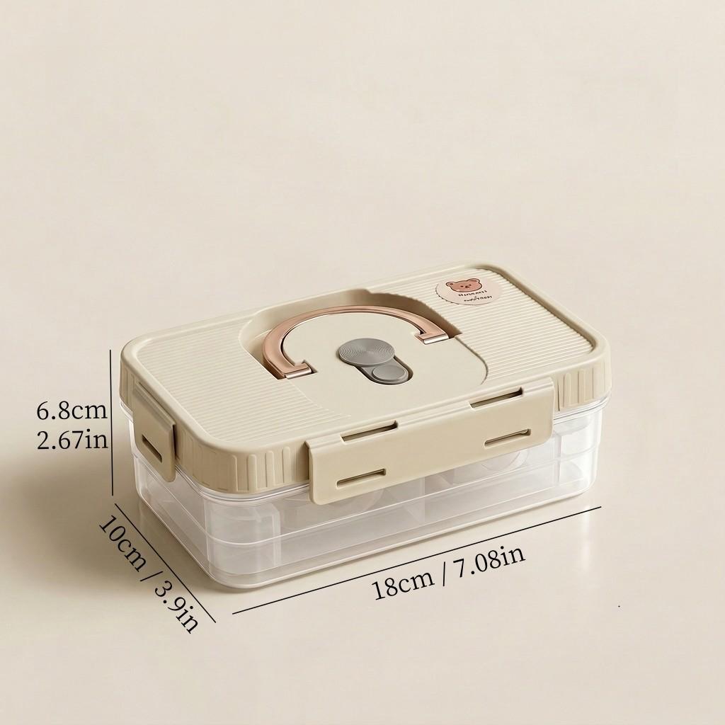 Egg Storage Box Refrigerator Organizer Stackable Plastic Food Containers With Lids Portable Handle Space Saving Kitchen Holder