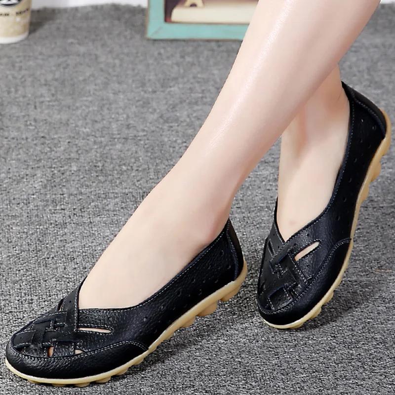 Fashion Women Flat Shoes 2025 New Breathable Leather Shoes For Women Loafers Soft Leather Flats Shoes  Casual