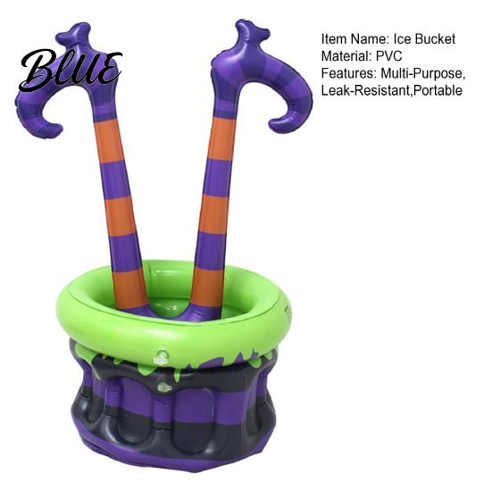 Halloween Party Decoration Inflatable Ice Bucket Witch Legs Beverage Tub Multi-functional Drink Bucket Purple Orange Cooler for Decor Outdoor