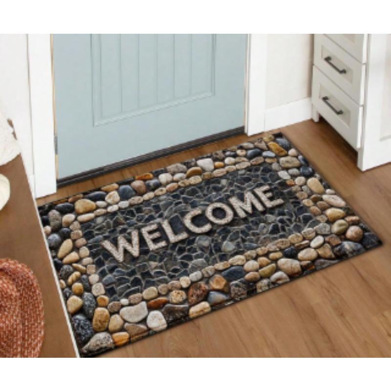 Welcome Home Doormat Mat with Stone Pattern Wooden A Living Room Texture Design Gifts Birthday Graduation Room Home Decoration