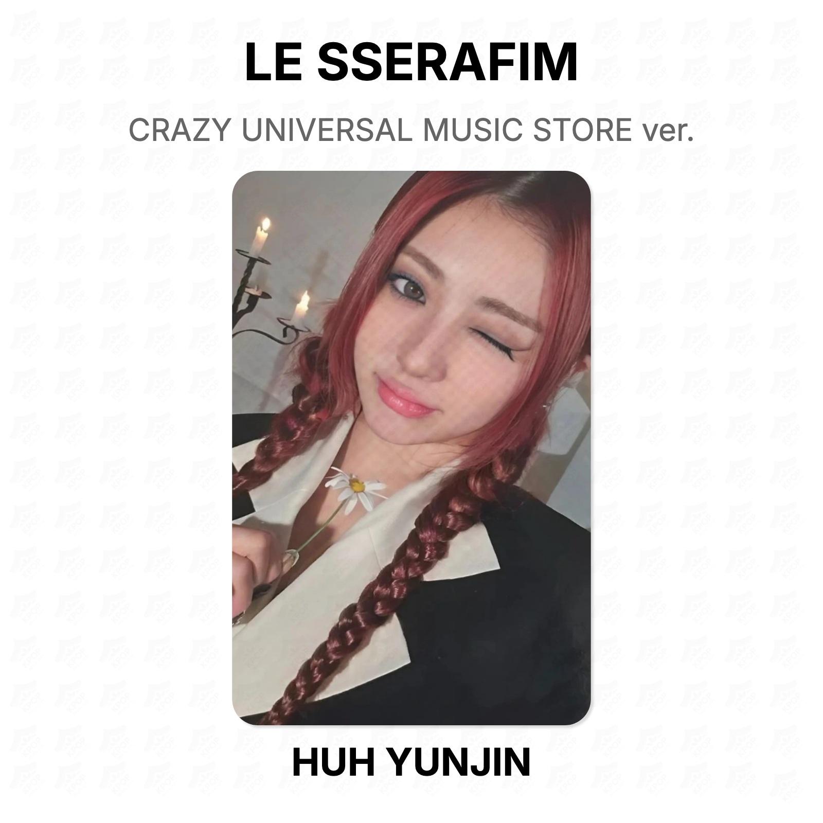 LE SSERAFIM CRAZY UNIVERSAL MUSIC STORE ver. Official Photocard HUH YUNJIN