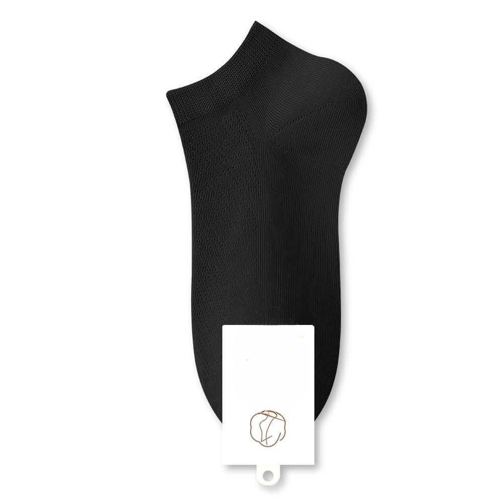 

Female Summer Thin Style Pure Cotton Shallow Mouth Invisible Do Not Drop with Boat Socks 1 pair чорний