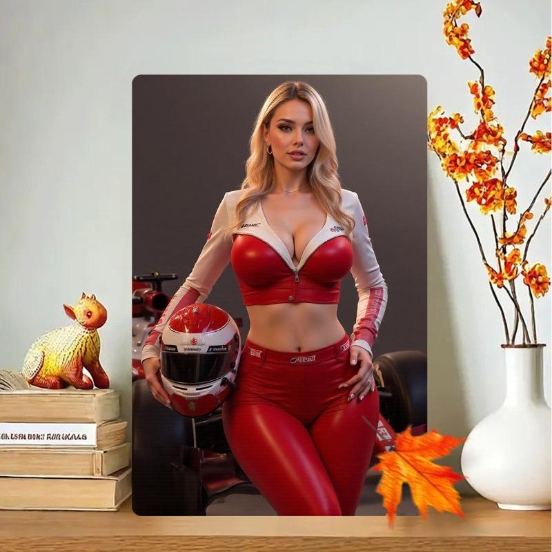 Weihnachts-Pin-Up-Girls Metallschild, Bürogeschenk Wanddeko 20x30cm