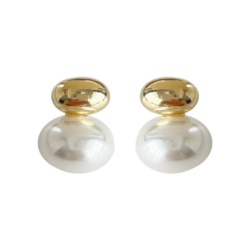 Squisiti Orecchini a Lobo Ovali in Madreperla con Temperamento, Gioielli Semplici in Metallo alla Moda da Donna, Regali