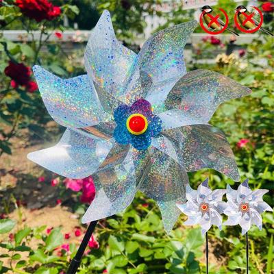 1-10pcs Sparkly Birds Deterrent Pinwheels Repeller Windmill Garden Lawn Laser Bird Repellent Reflective Pest Control Tools