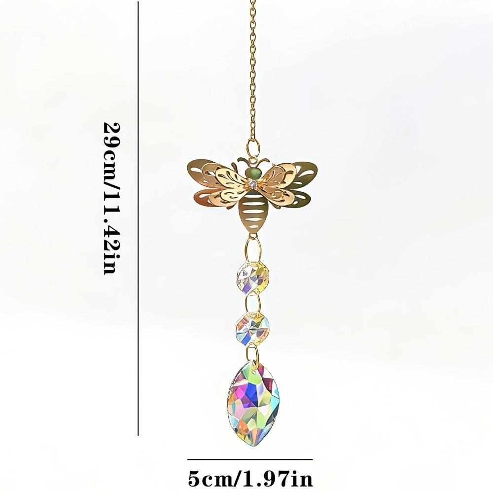 Rotating Butterfly Wind Chimes Colorful Light Collection Pendant Crafts Bee Wind Chimes  Backyard