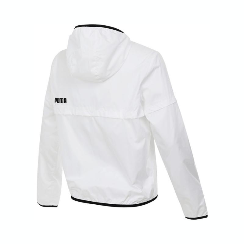 Puma Woven Hooded Sports Zip Jacket Women Jackets White 846359-02