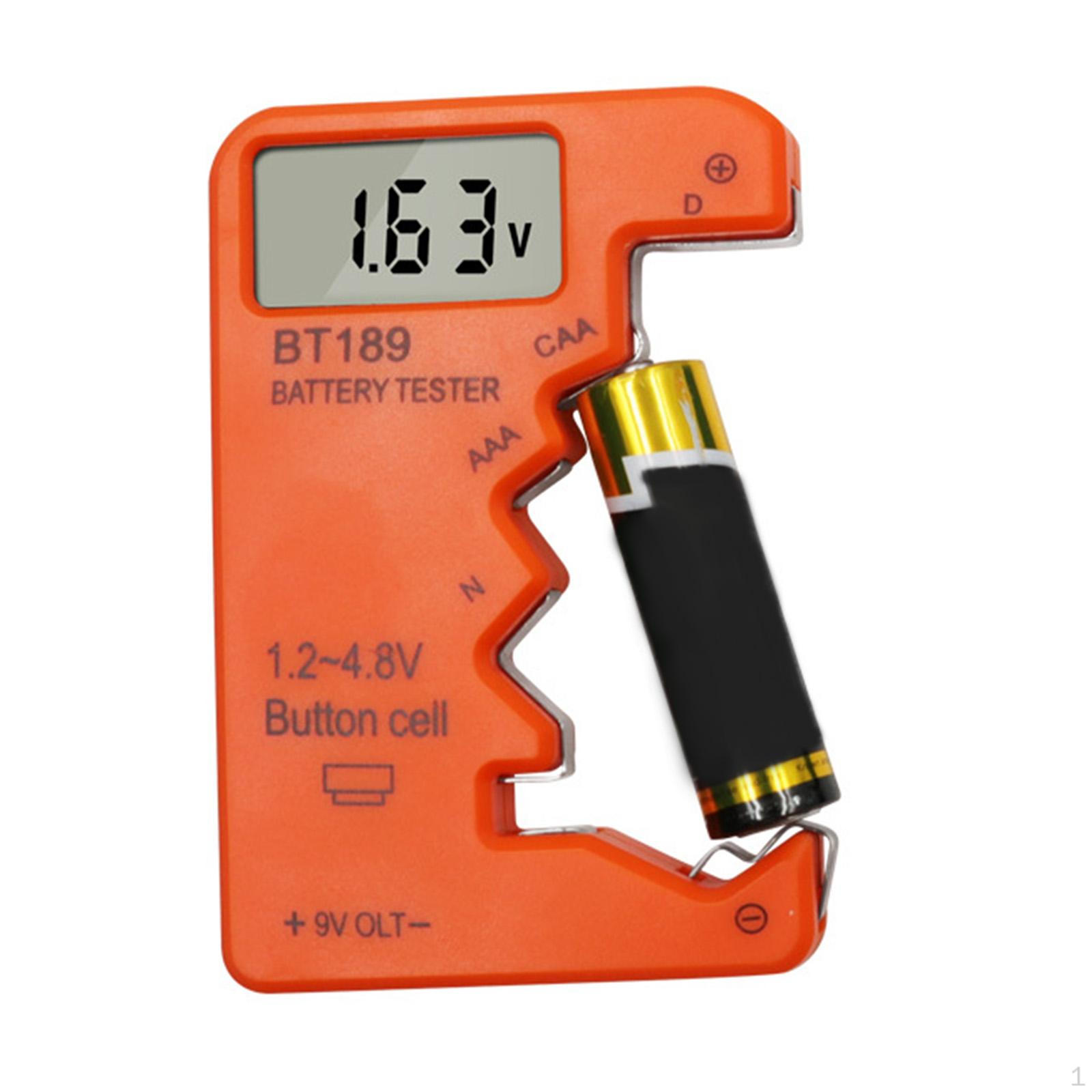Battery Tester Capacity Check Detector for Household Batteries 9V AA Orange