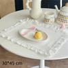 Retro Soft Ruffle Placemats Round Square Cloth Napkins French Cotton Western Food Mats Table Decor
