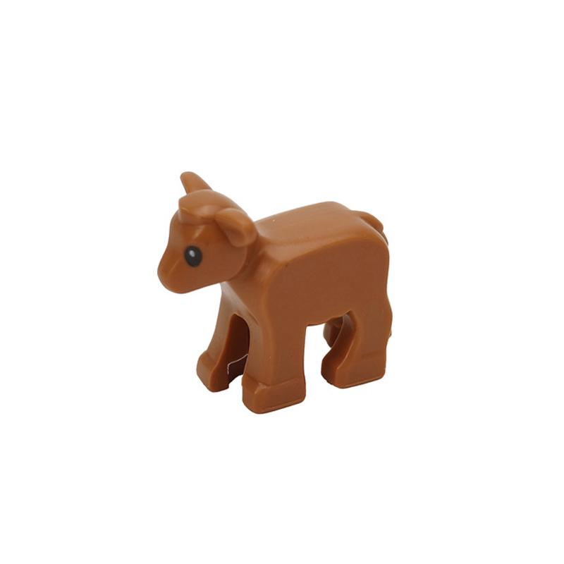 MOC City Animal Building Blocks Goat Wolf Penguins Eagle Goat Rabbit Pet Cat Dog Dairy Cattle Accessories Mini Bricks Toys Gifts