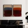Set of 2 Japandi Wall Art Minimalist Abstract Diptych Artworks Earthy Color Field Decor Canvas Prints Home Living Room Decor