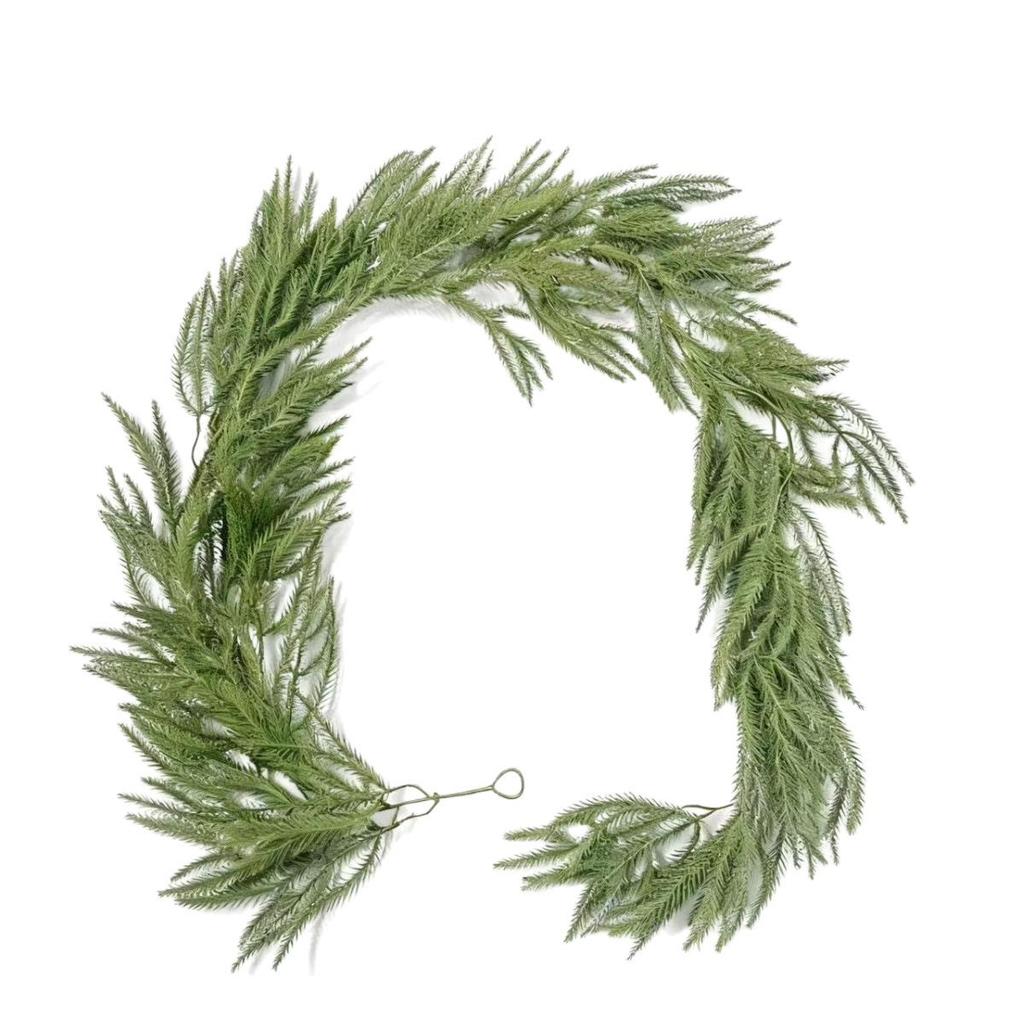 72-Mesh 2m Artificial Norfolk Pine Christmas Garland Simulation Greenery with Realistic Feel
