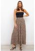Frühjahr/Sommer 2025 High-Waist Hose mit Leopardenmuster und weitem Bein