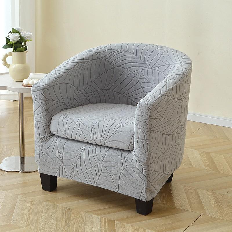 Leaves Jacquard Club Chair Cover Anti-dirt Solid Color Armchair Slipcover Stretch Spandex All-inclusive Seat Case Living Room
