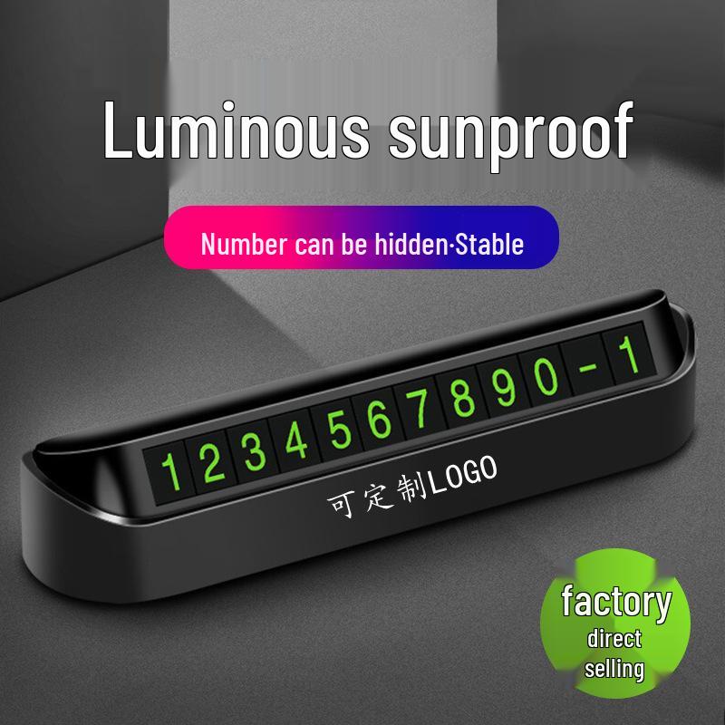 Creative Luminous Dashboard Parking Sign: High-Temperature Resistant, Hidden Moving Number Plate