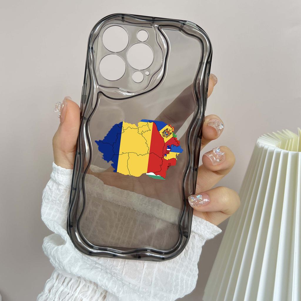 N91 Moldova Flag Art Soft Wavy Phone Cases for iPhone 14 Pro Max 13 Mini 15 Plus XR 7 8 6 XS Max 12 11 Protective Bumper Cover