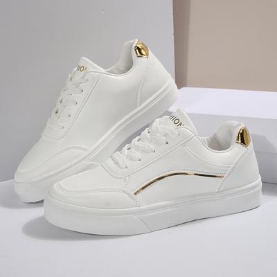 2024 Herbst neue vielseitige große Studentin kleine weiße Schuhe Damen Sommer Sport flache Unterseite lässig dicke Grundplatte Schuhe