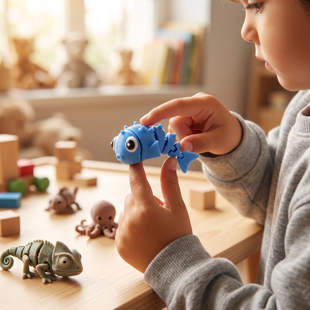 Articulated 3D Printed Animal Toy for Kids - Cute Pufferfish Figure