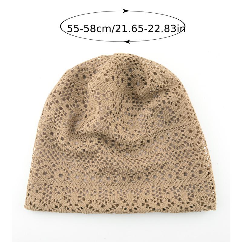 Women's Knitted Lace Lightweight Slouchy Hat Spring Summer Breathable Elegant Design Beanie For Lady Outdoor Casual Outfits