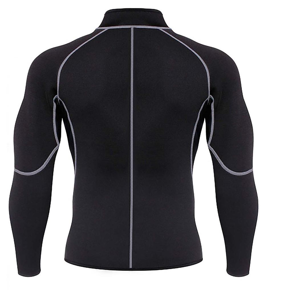 Men's Sweat Weight-loss Body-building Elastic Sport Long Sleeves Jacket Tops