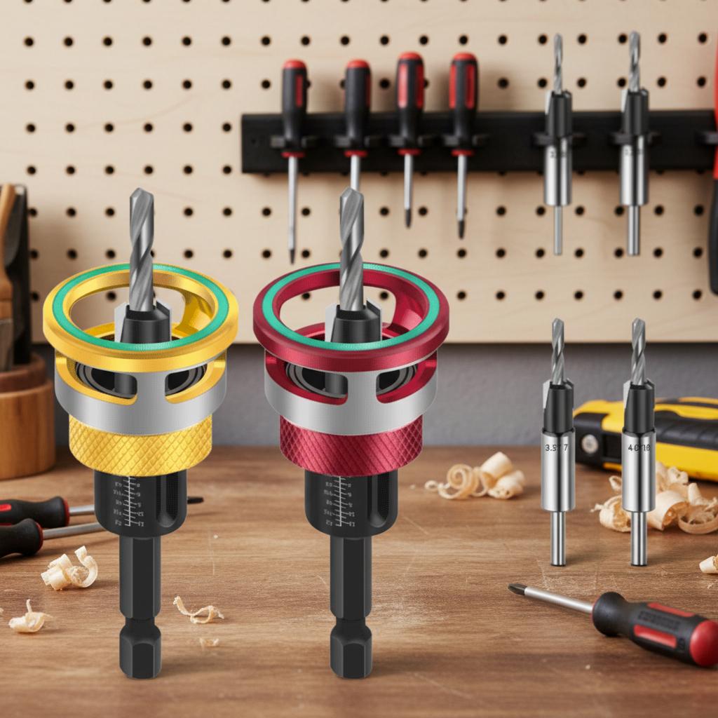 Adjustable Depth Countersink Drill Bit Efficient Drilling Durable Alloy Smooth Drilling Step Drill Clean Tapered Holes 5pcs/set