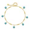 Vintage 18 Karat Vergoldetes Türkisches Auge Tropföl Knöchelarmband für Damen