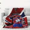 Personalized Hockey Blanket Montreal Canadiens Art Soft Fleece Throw Gift Home Decor Sports Theme