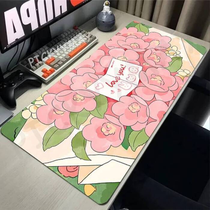 Little Bear In The Flower Sea Gaming Mousepads Desk Rug Gamer Mousepad Large Mouse Mat Desk Pads Keyboard Mats Design Mouse Pad