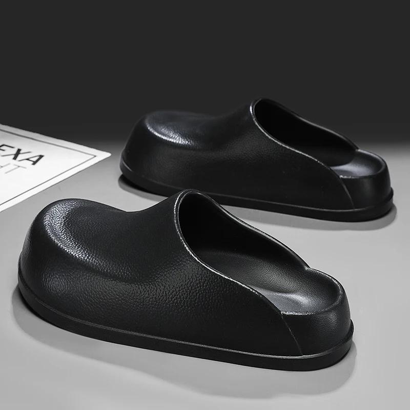 Fashion Men's Summer Outdoor Anti-slip Waterproof Black Chef Work Oes Slip-On Driving Lazy People Sandals Cover Slippers Zapatillas Male