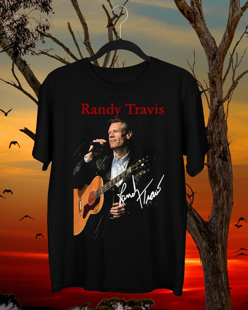 NEUES Randy Travis Signiertes Retro Schwarzes T-Shirt in Allen Größen AR1263 Unisex T-Shirt