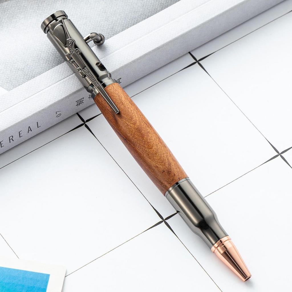 1 szt. Długopis Pistolet Imitacja Pocisku Metalowy Ciężki W dotyku Transgraniczny Kreatywny Punktowy Napis Taktyczny Pistolet Maszynowy Retro Długopis z Zamkiem