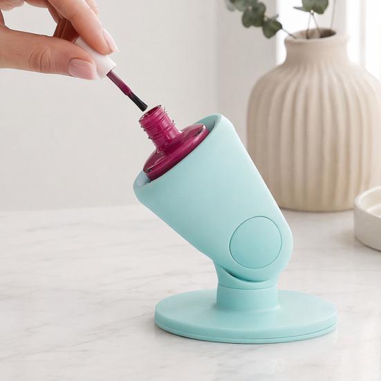 Nostalgie Hinge Untippable Nail Polish Bottle Holder, Anti-Spill Tilted Stand, Display Rack for Home, Salon