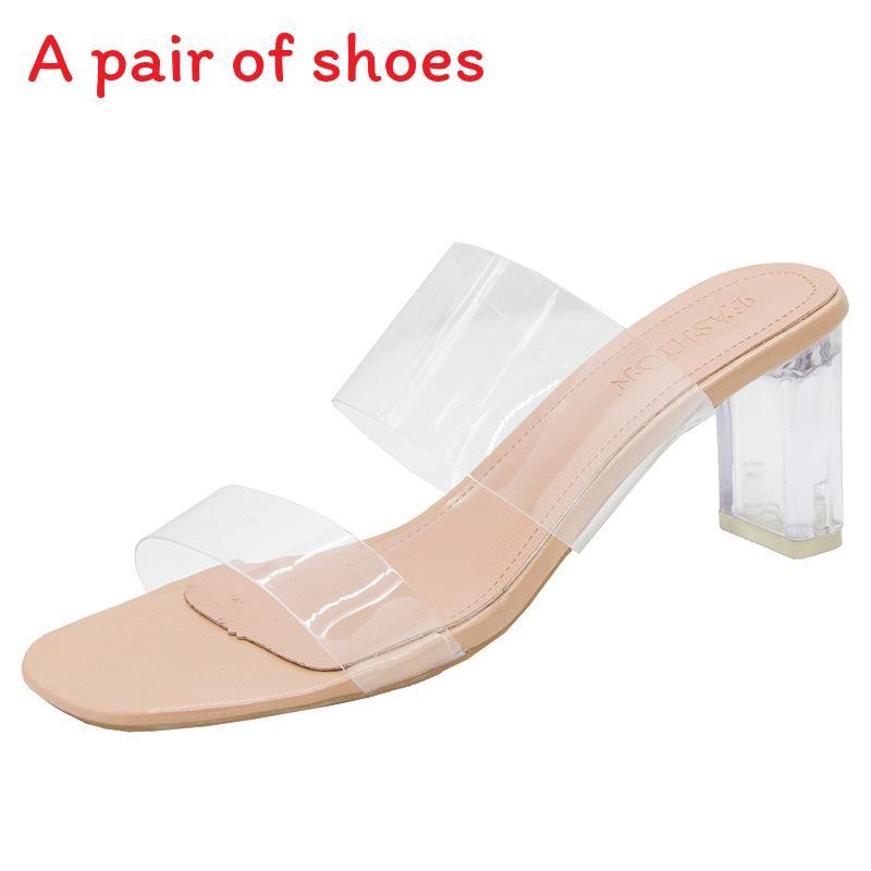 Summer Transparent High Heel Sandals With Pvc Sole For Adult Women